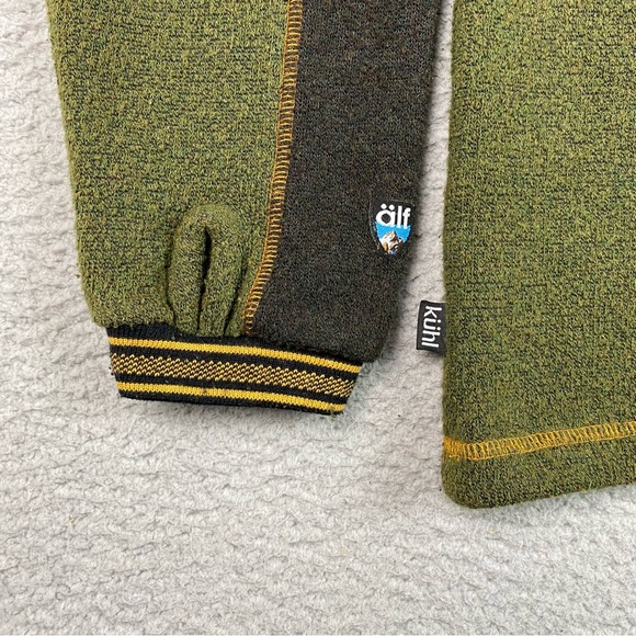VTG Alf Kuhl Sweater Men's Size L Green Alfpaca Fleece Sweater Crewneck Pullover - Picture 5 of 10